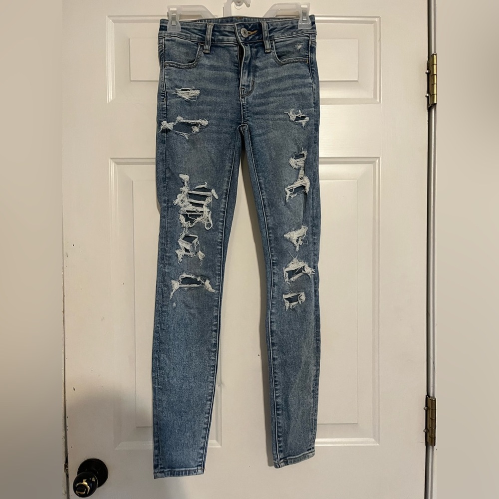AE ripped Next Level stretch jeggings barely worn